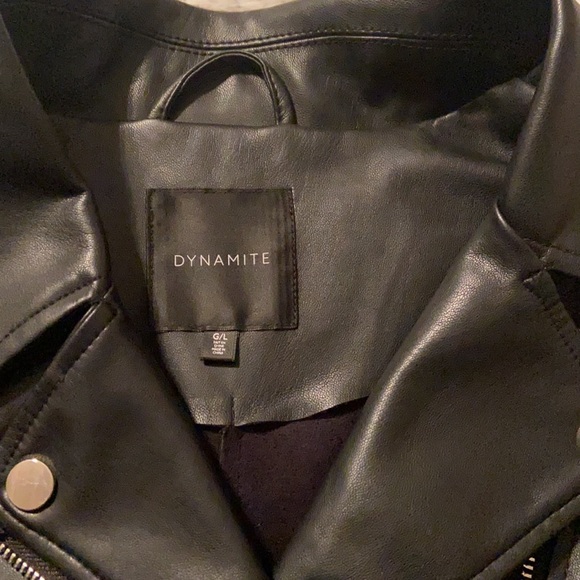 Dynamite - Black Leather Jacket (size L) - Picture 2 of 2